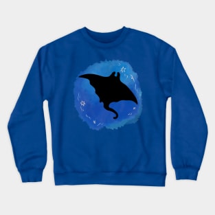 watercolor with stingray silhouette Crewneck Sweatshirt